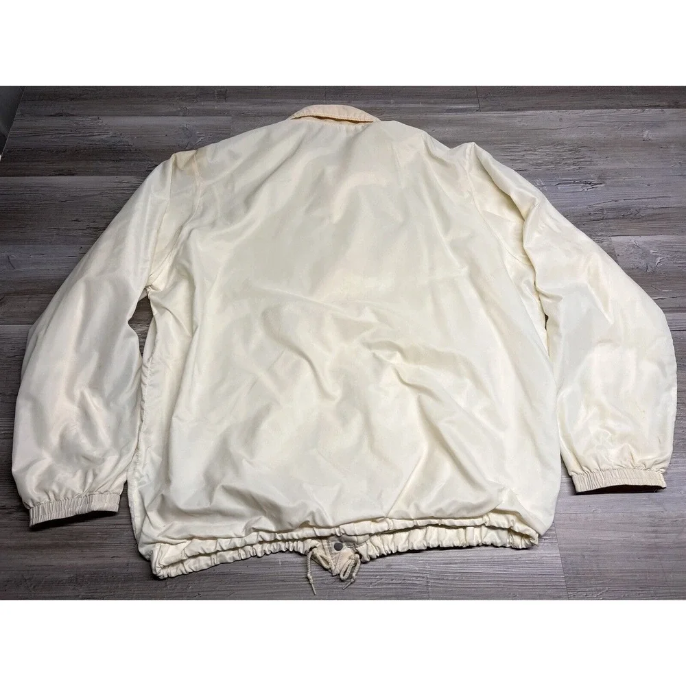 Vintage Windbreaker Coach Jacket XL Lined Baggy White Boxy Cropped Oversized 60s